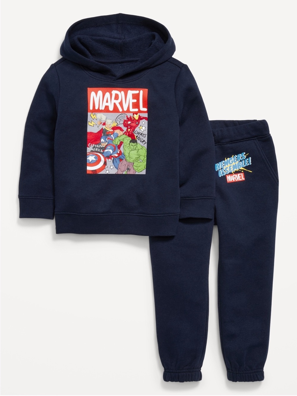 Old Navy Marvel Avengers Toddler Hoodie & Joggers Superhero Set 2T NEW
